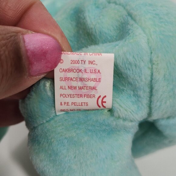 Ty Beanie Babies Green Ariel Tie Dye Bear Stuffed Animal Plush Toy 8 in - Picture 5 of 6